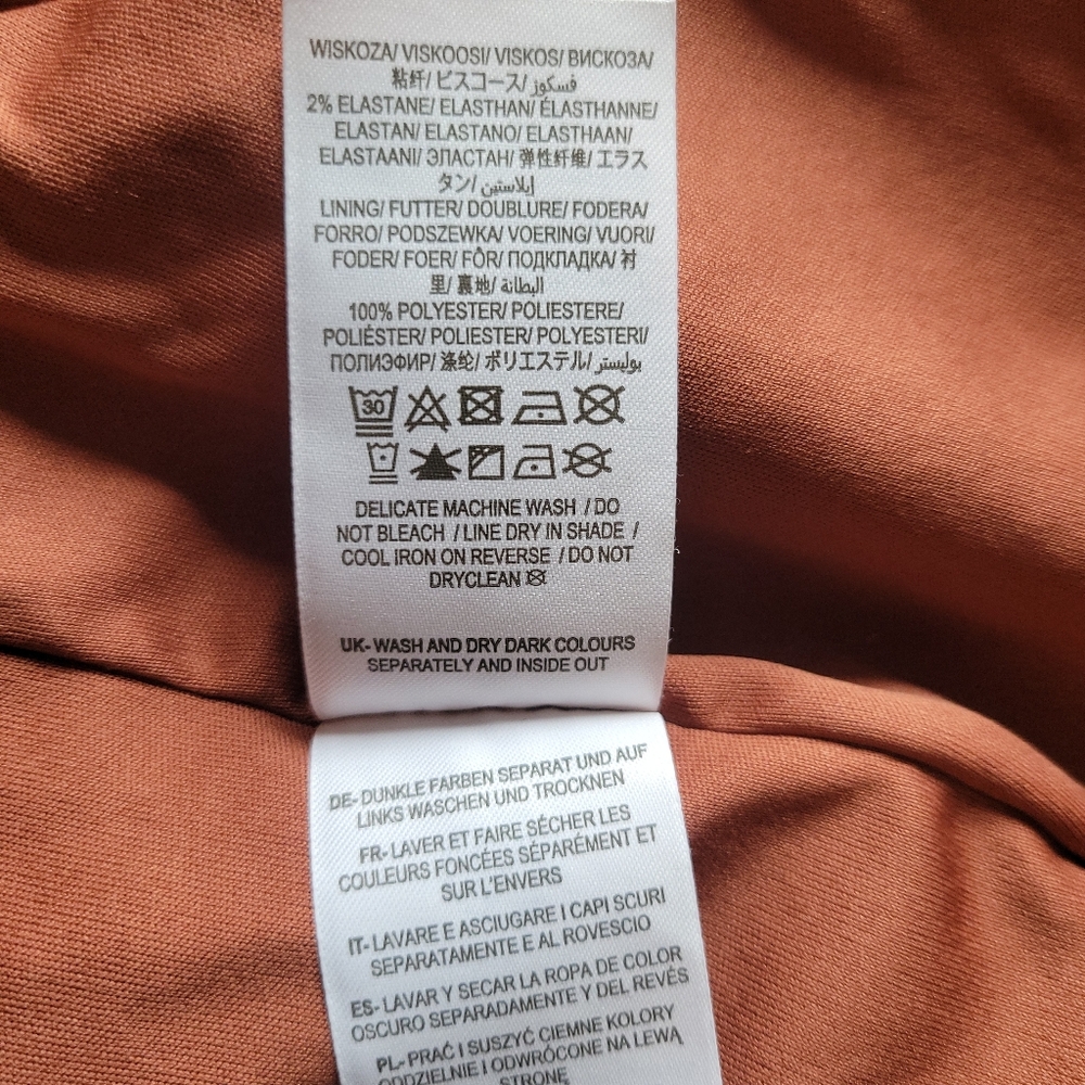 Boden Ingrid Jacquard Knit Shift Dress 8P Rust Long Sleeve Pocket Petite - Picture 11 of 11